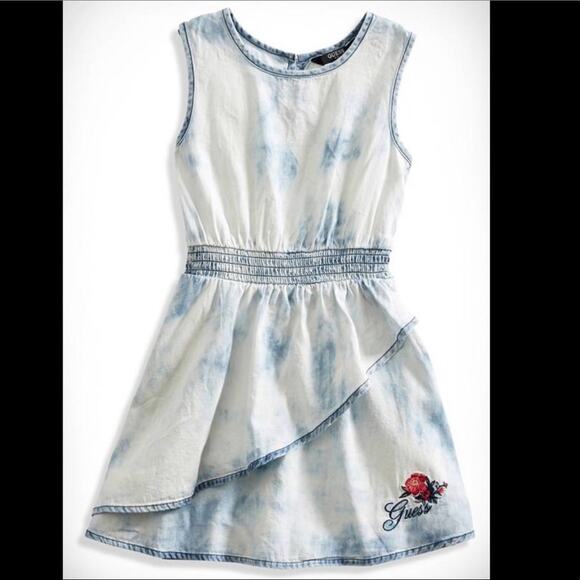 Girl Tie-Dye Chambray Dress by Guess Kids - Picture 1 of 6